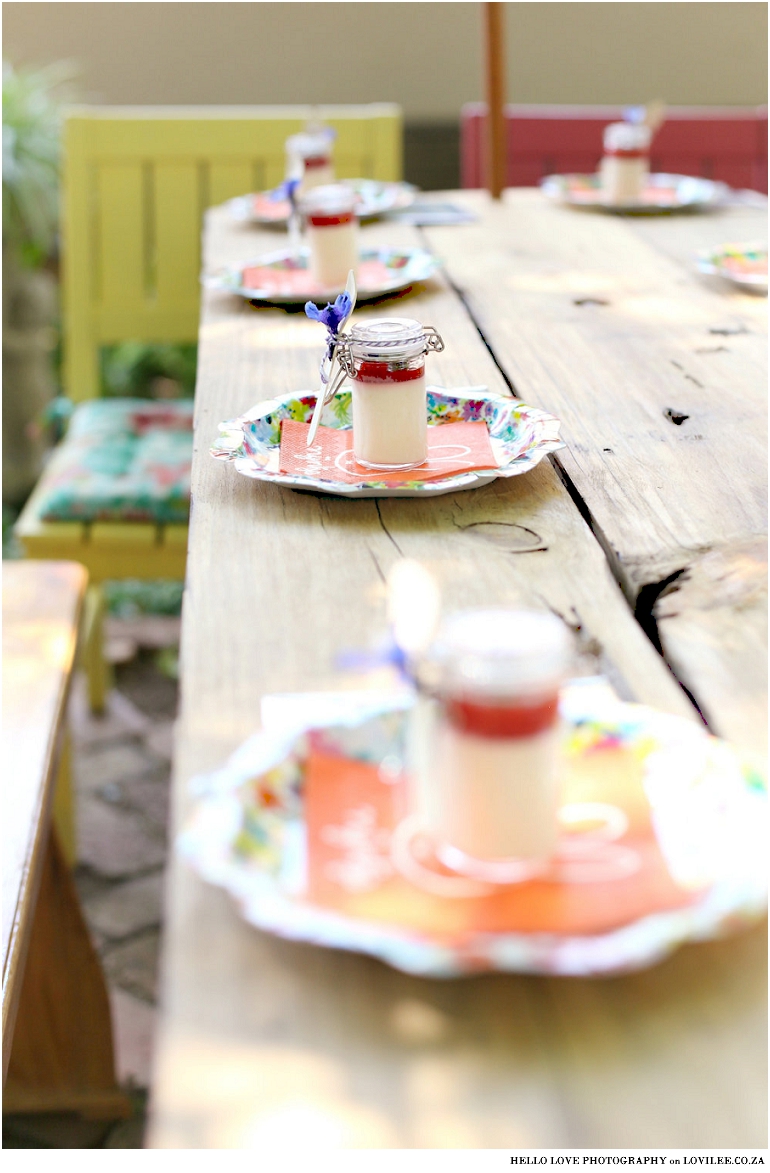 Garden Party decor with glass jars