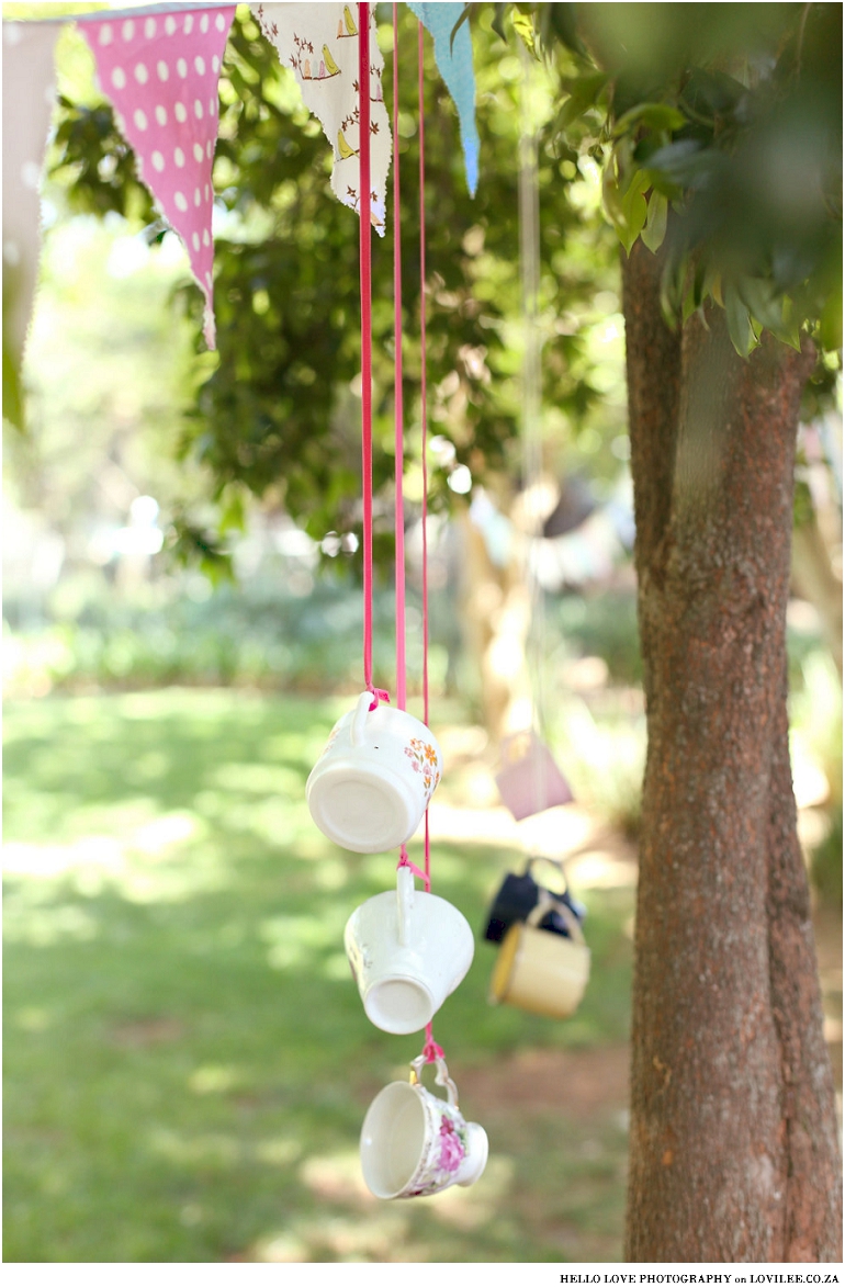 Tea cups in tree