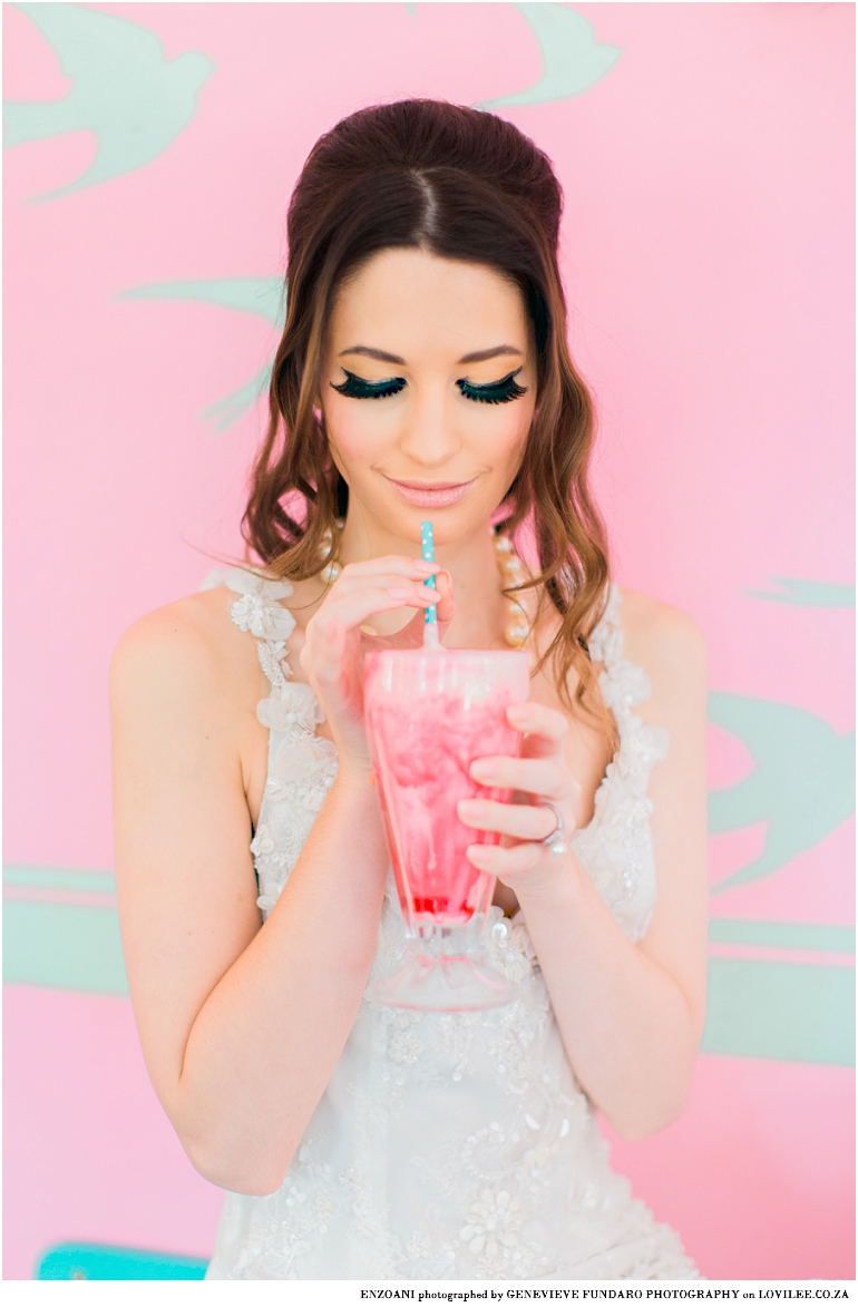 60s style make-up wedding