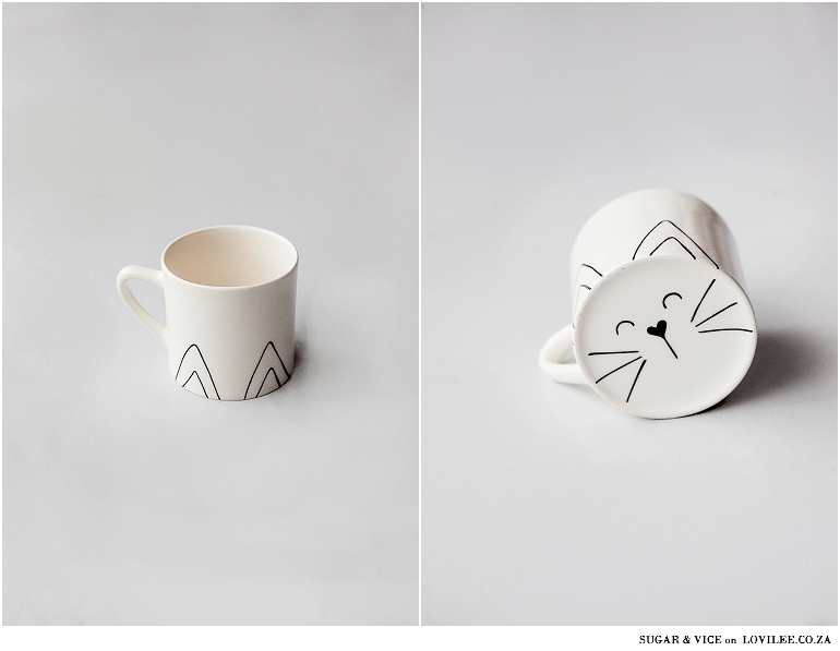 Sugar & Vice cat face mug