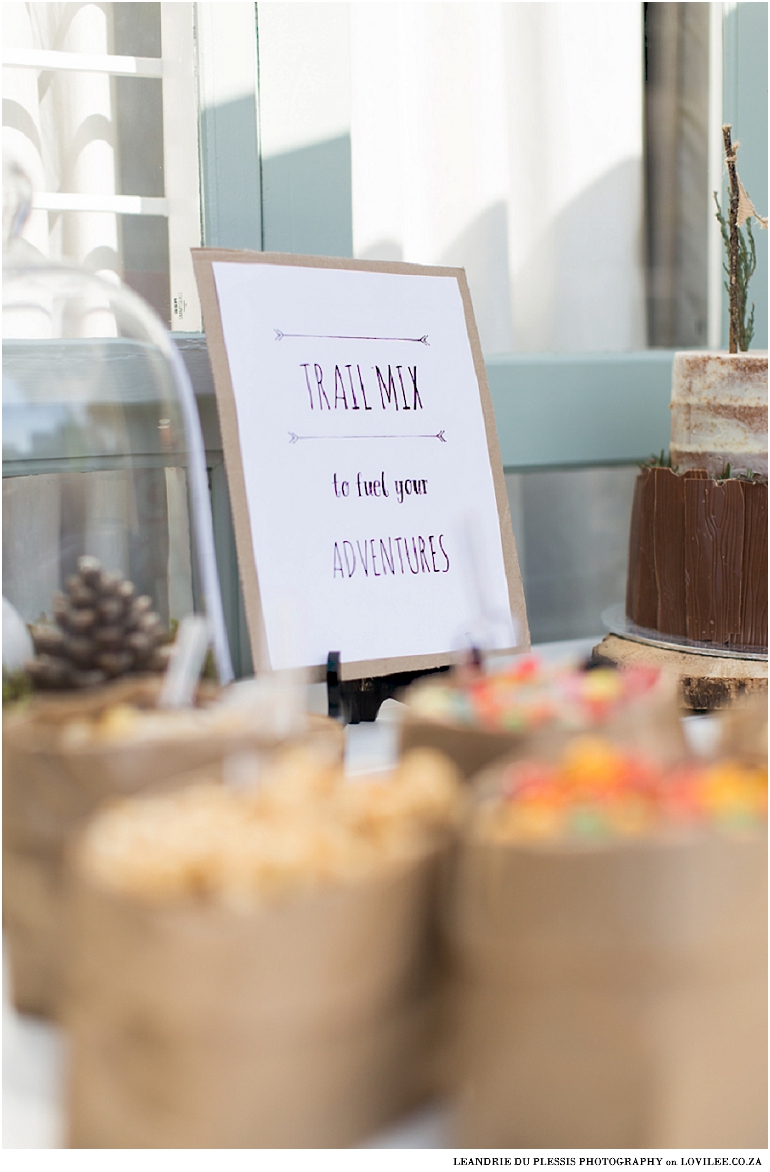 Forest theme trail mix sign