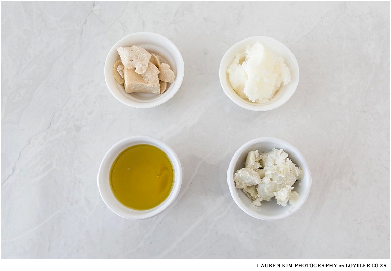 DIY boddy butter recipe ingredients