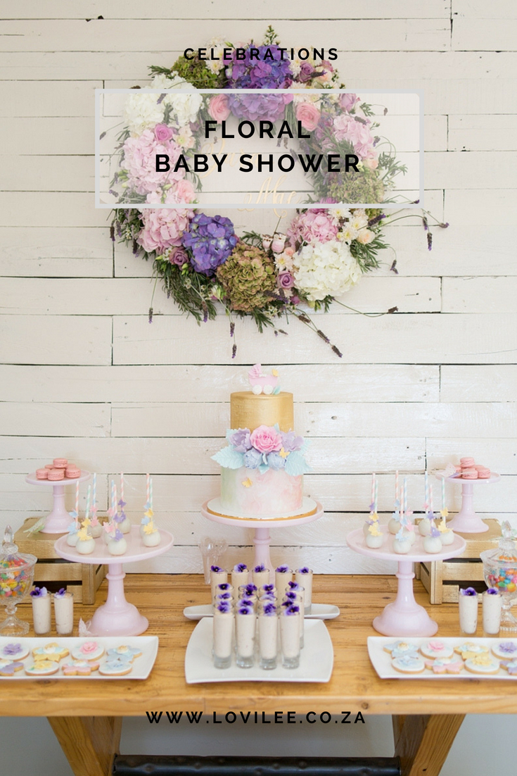 Flowers, floral wreaths and flower crowns at this baby shower