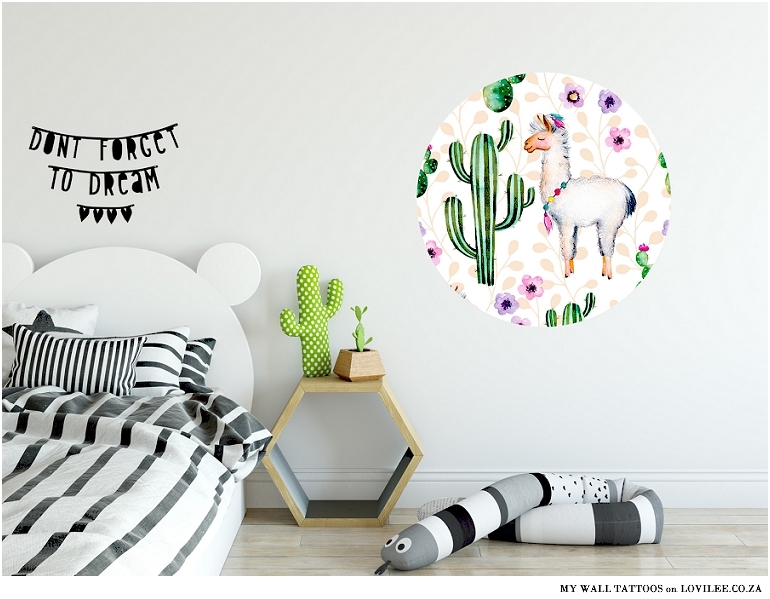 Llama Wall Art Circle from my Wall Tattoos