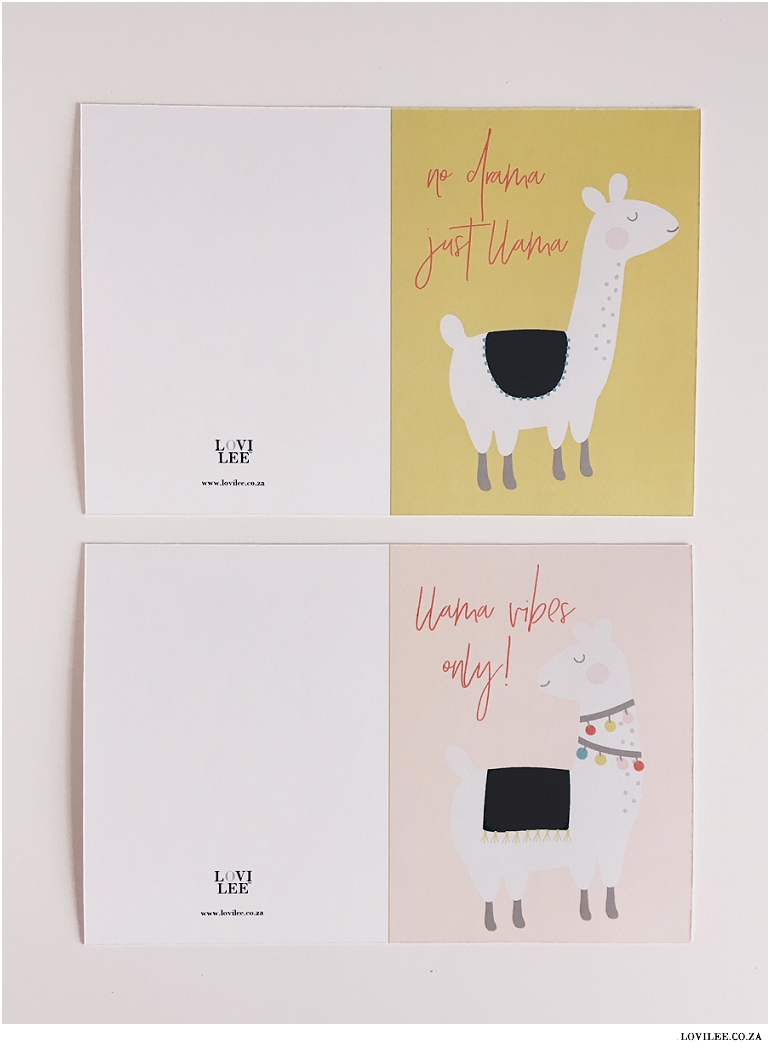 Llama printable cards