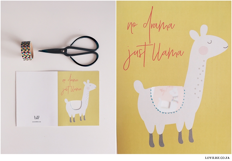 Free llama printable cards