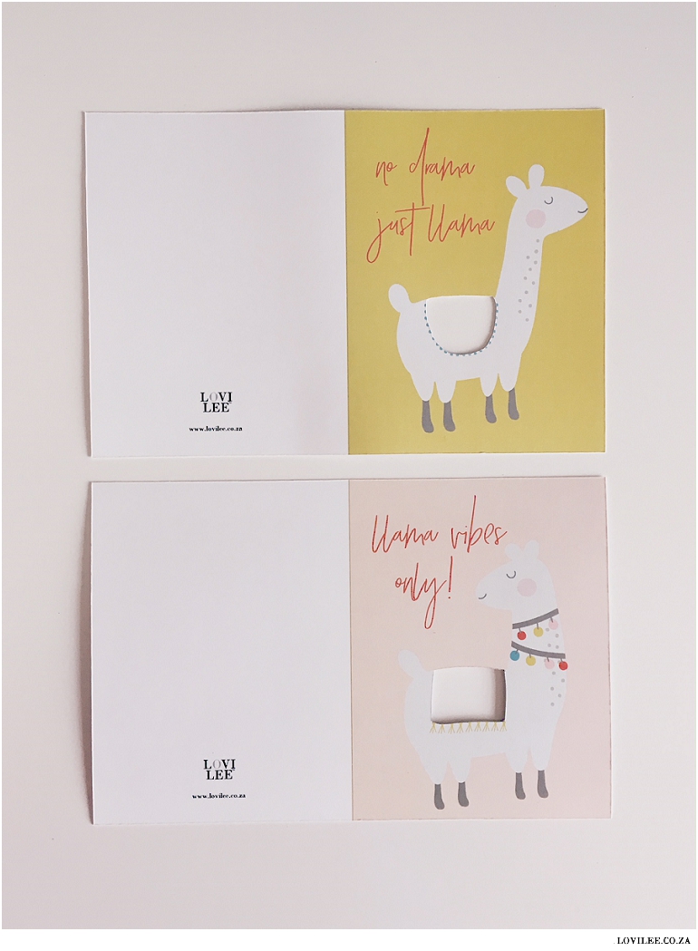 Free llama printable cards