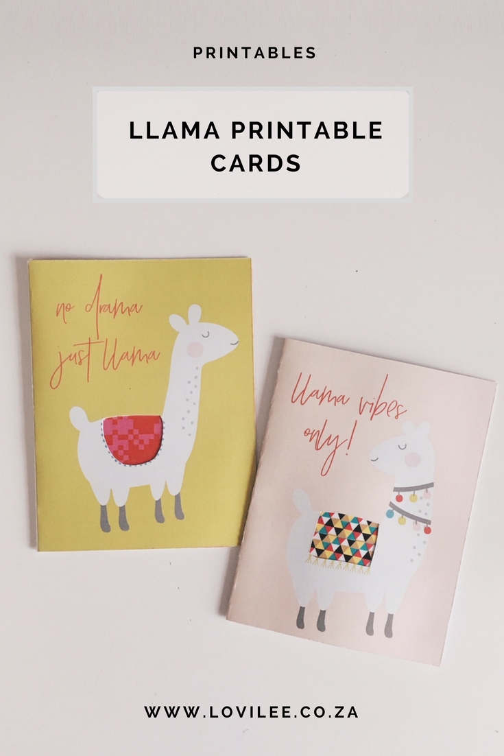 Download some free llama printable cards