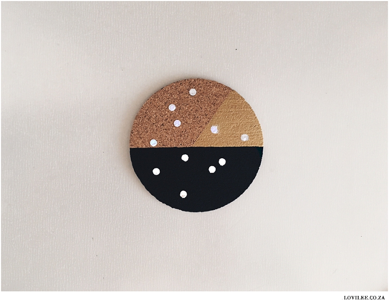 DIY painted cork coasters