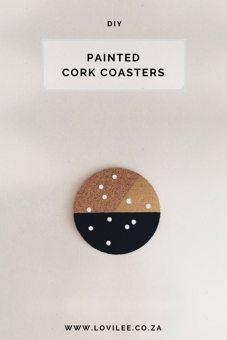 DIY painted cork coasters