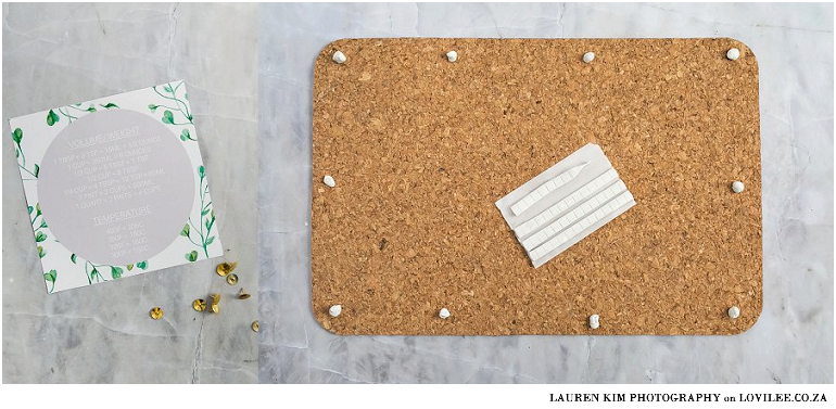 DIY kitchen cork board