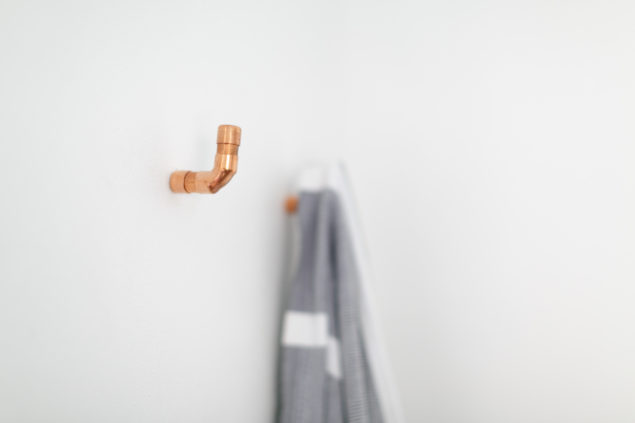 DIY copper towel hooks