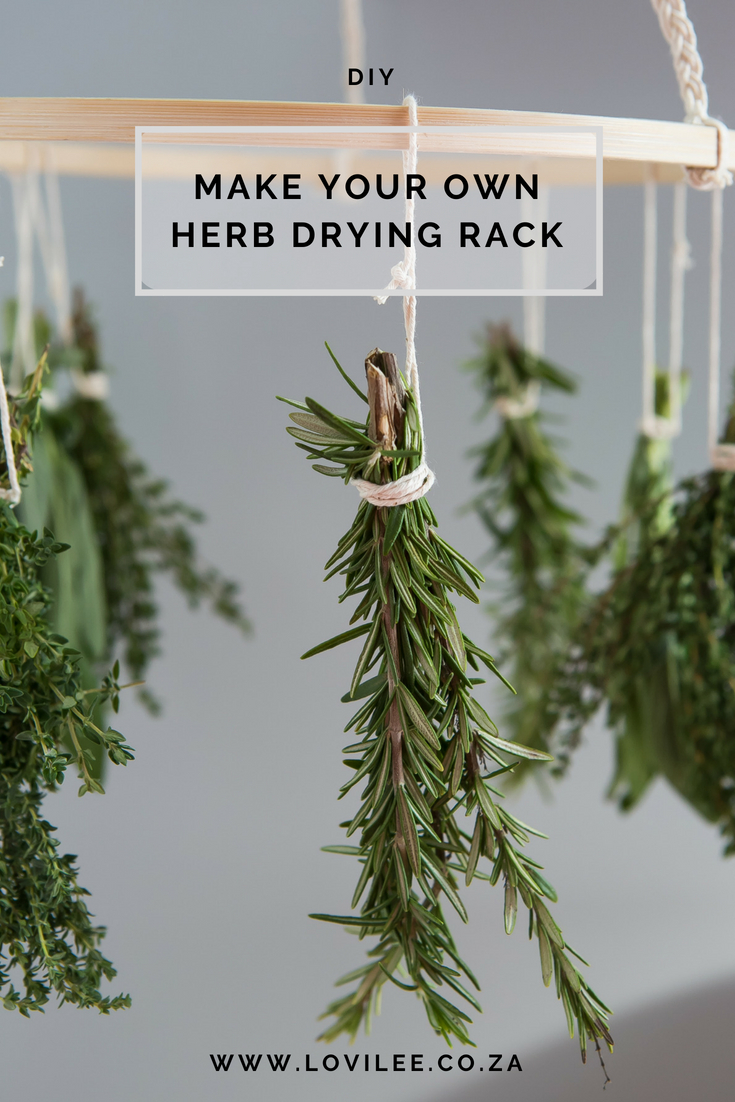 DIY on how to dry fresh herb and how to create a beautiful herb drying rack