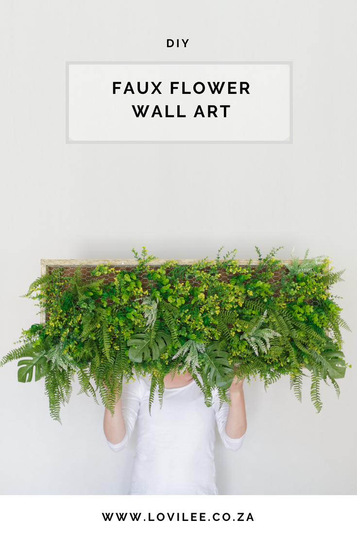 Faux flower wall art