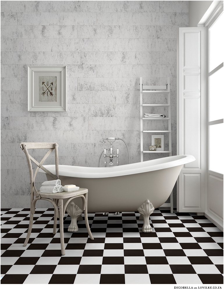 Decobella Black and white checkered tiles