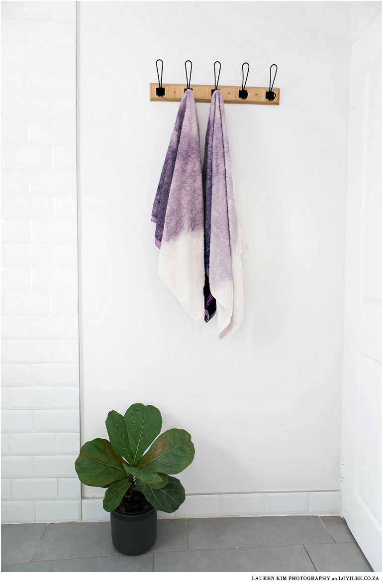 DIY Ombre dyed towels