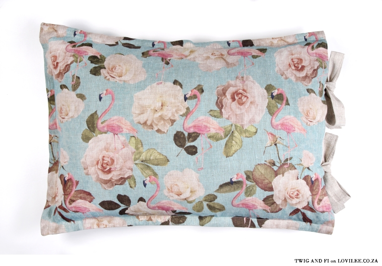 Flamingo Twig and Fi cushion cover