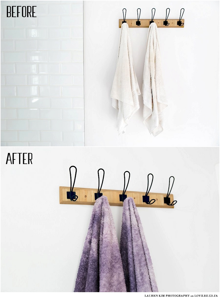 Ombre dyed towels