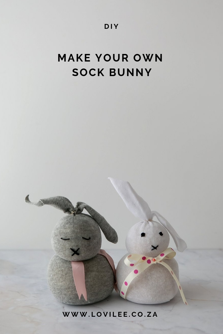 Sock bunny DIY filled with Rice