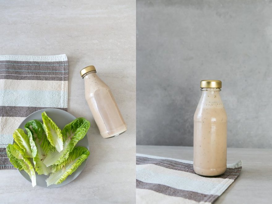 Salad Dressing in a consol glass bottle