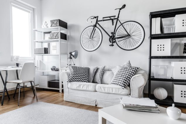 Modern black and white one room apartment By Photographee.eu via Shutterstock