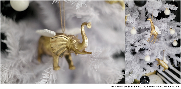 White Christmas Tree with gold angel animals by Gonk