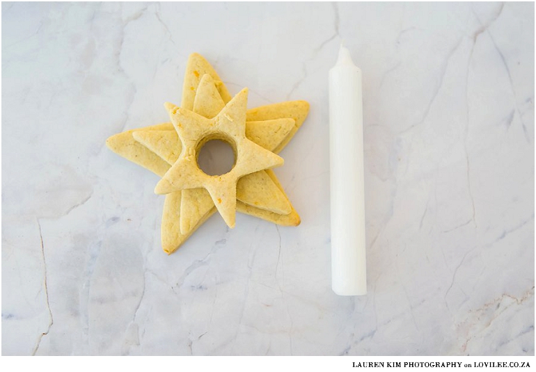 Star cookie candle stand Christmas decorations