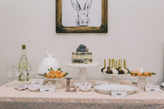 Vintage Bunny party candy table