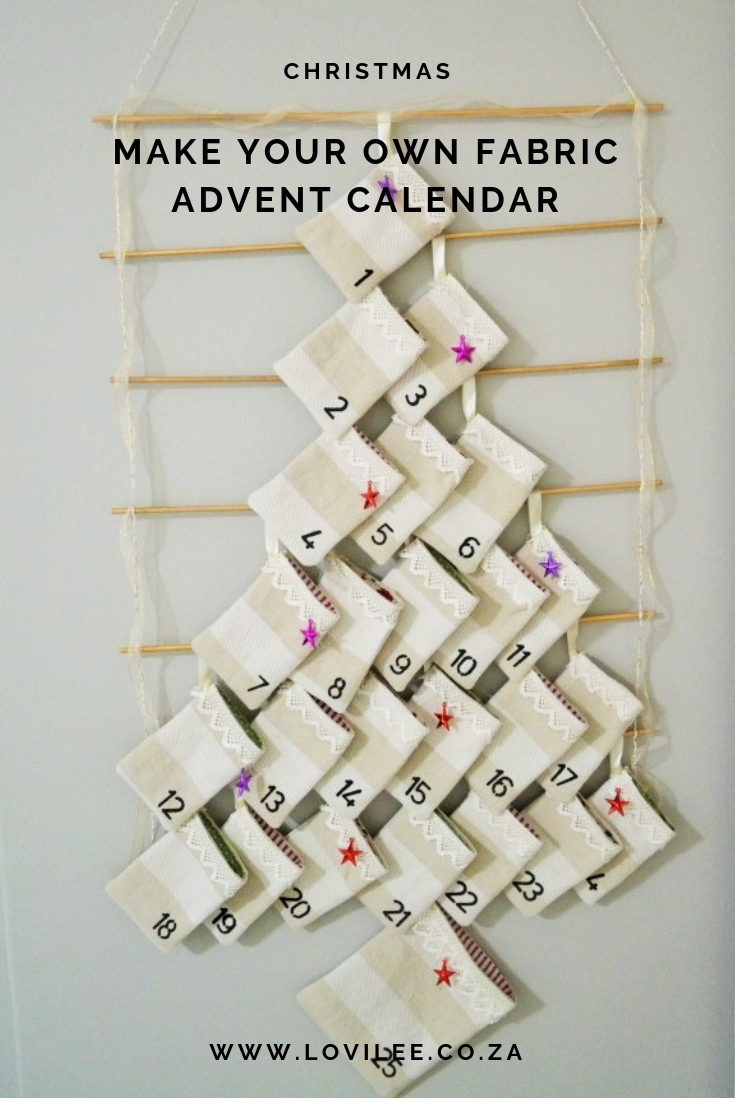 DIY fabric sew advent calendar by A Zesty Life