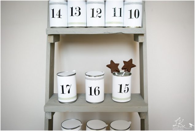 Upcycled food tin advent calendar with vinyls from Match Set Love