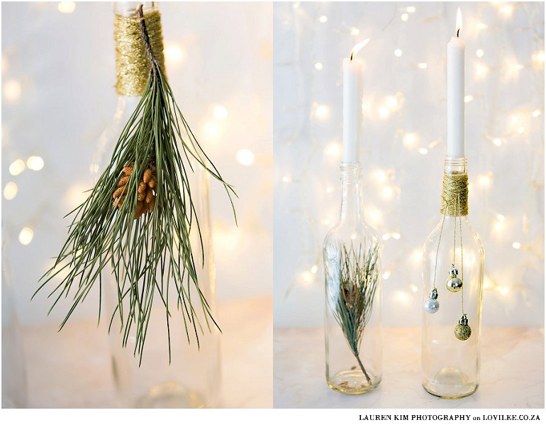 Upcycle Christmas Decor using old bottles