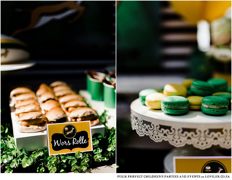 Springbok rugby party candy table inspiration