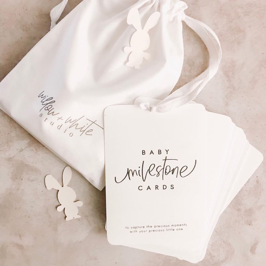 Baby Milestone cards by Willow + White Studio