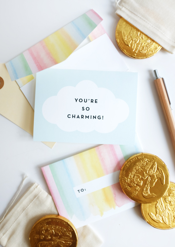 Watercolor rainbow stationery by Oh Happy Day