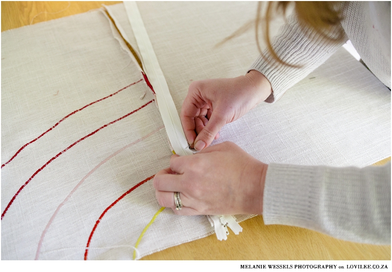 Adding a zipper to a pillow