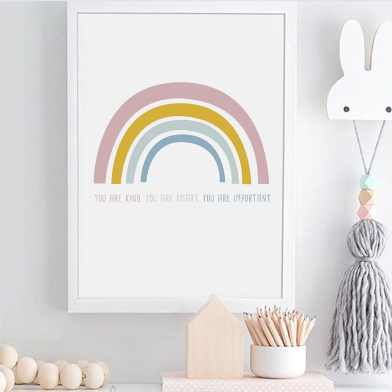 Free rainbow art printable from Clever Little Monkey