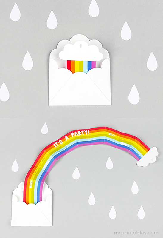 Rainbow Surprise free party printable by Mr Printable