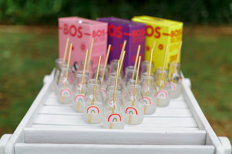 Rainbow drinks trolley with Bos Iced Teas