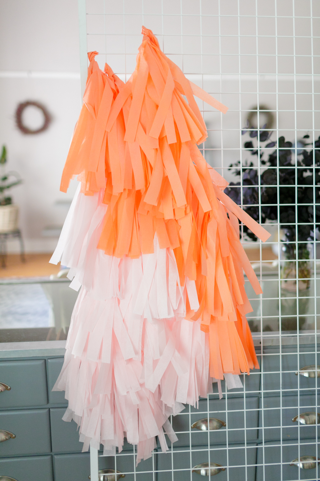 Show-stopper Tissue Paper tassel party backdrop DIY