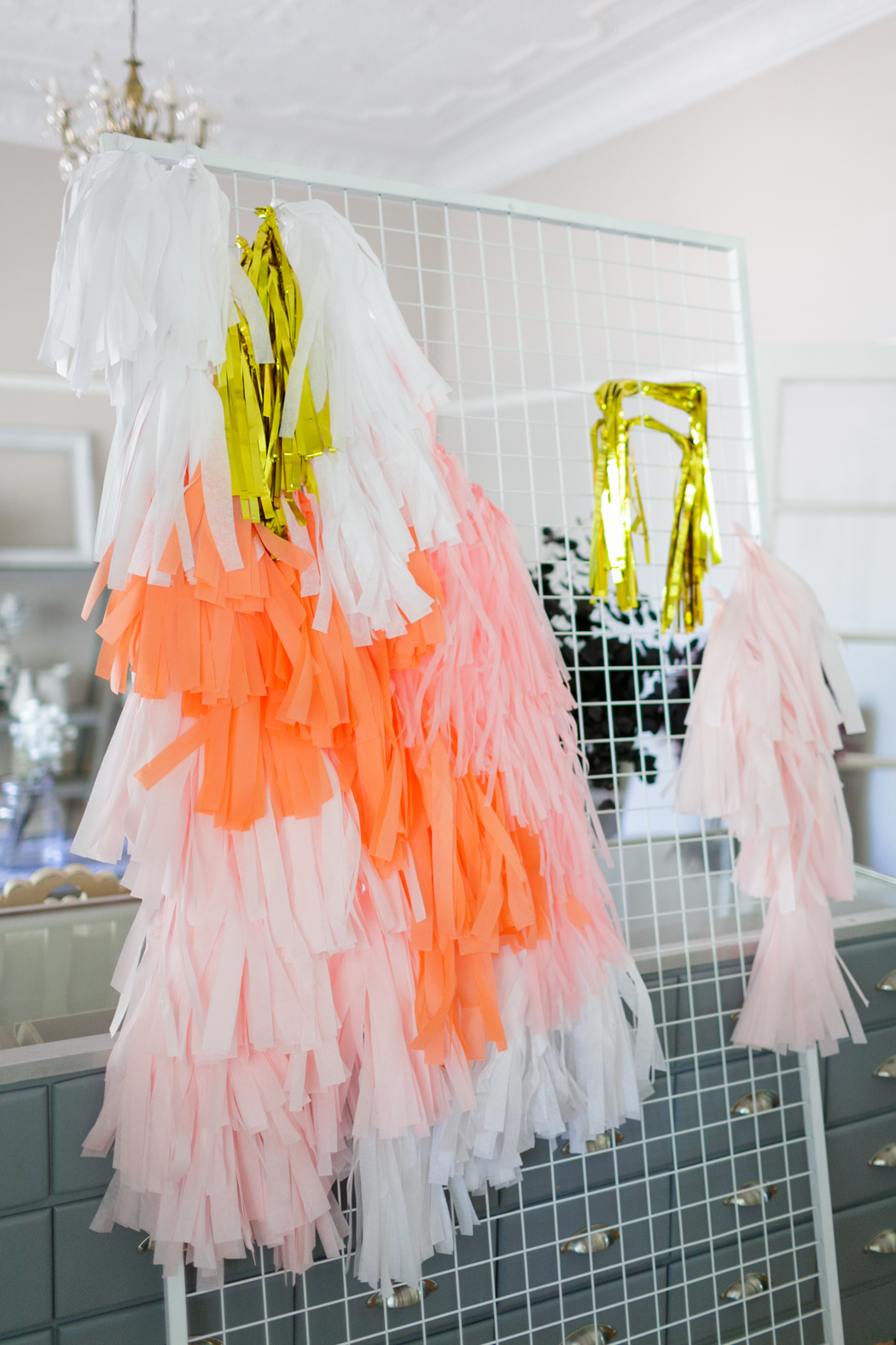 Show-stopper Tissue Paper tassel party backdrop DIY