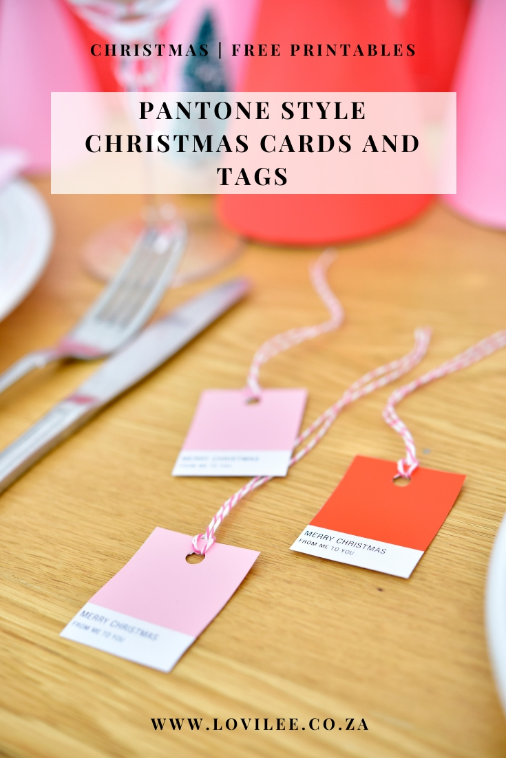 Pantone style Christmas cards and tags