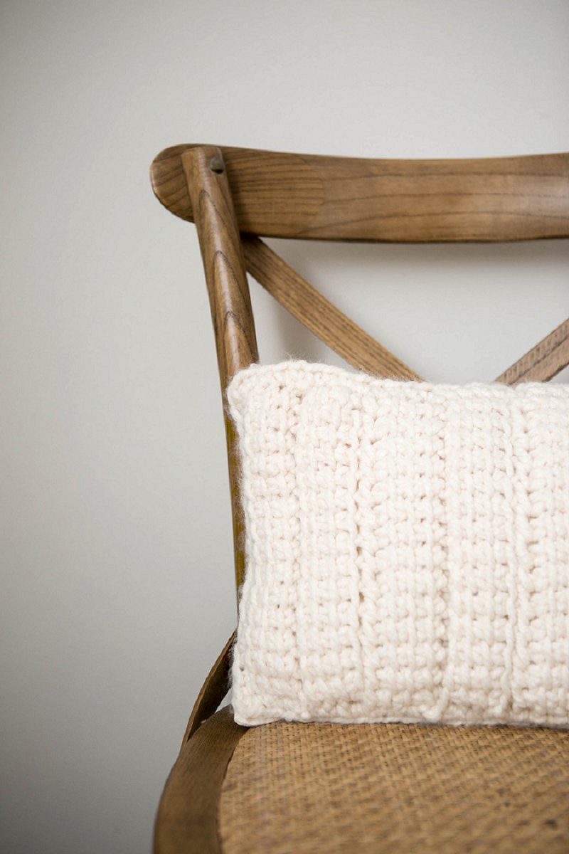 DIY knitted cushion