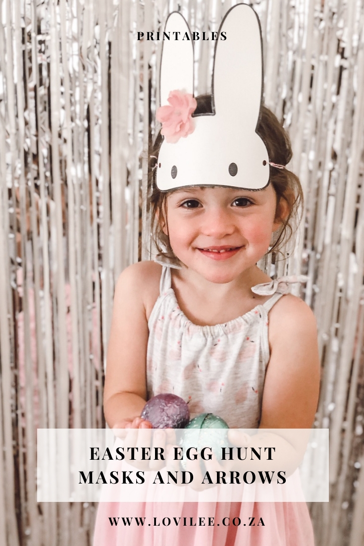 Free printable Easter egg hunt masks and arrows