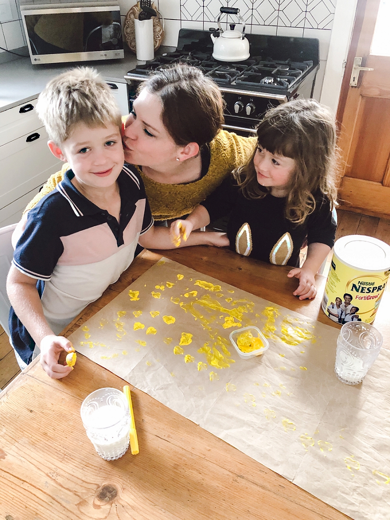 Locking down some quality family time with Potato Stamping