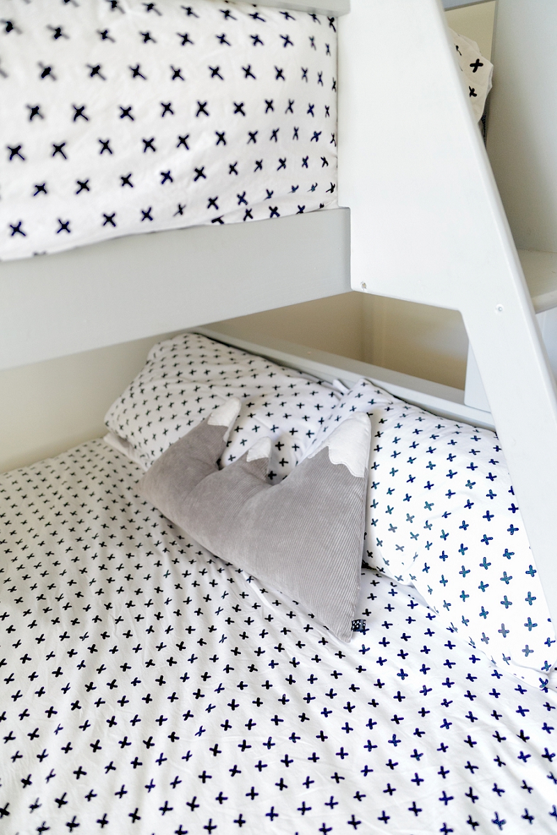 Bunk Beds in a kids monochrome room