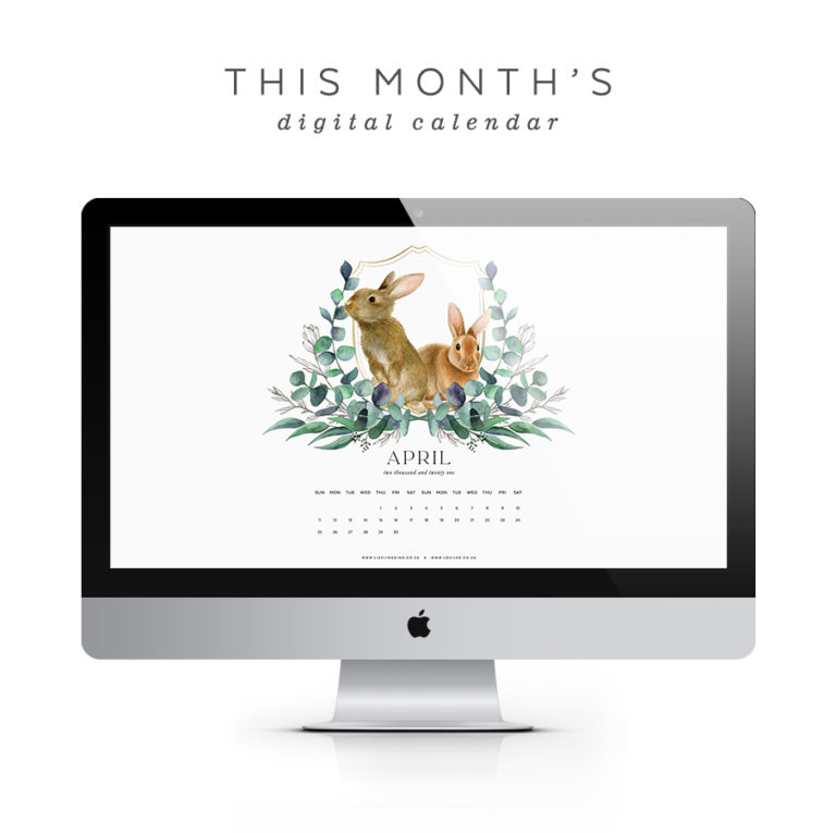 April 2021 Desktop organiser calendar