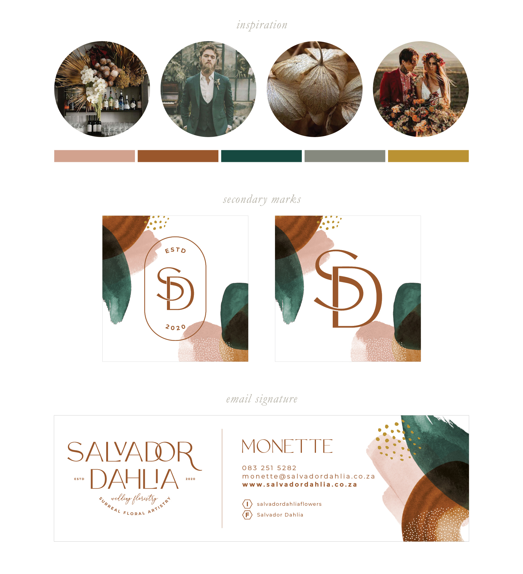 Salvador Dahlia Brand Elements Designed by Lieflingkind Design