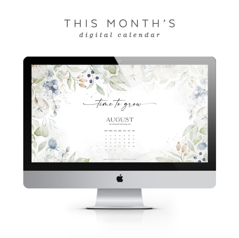 Free Desktop calendar download August2021