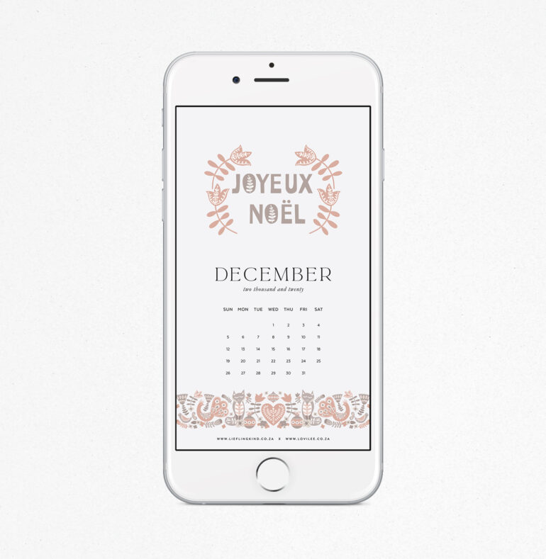 Free Mobile calendar download December 2021