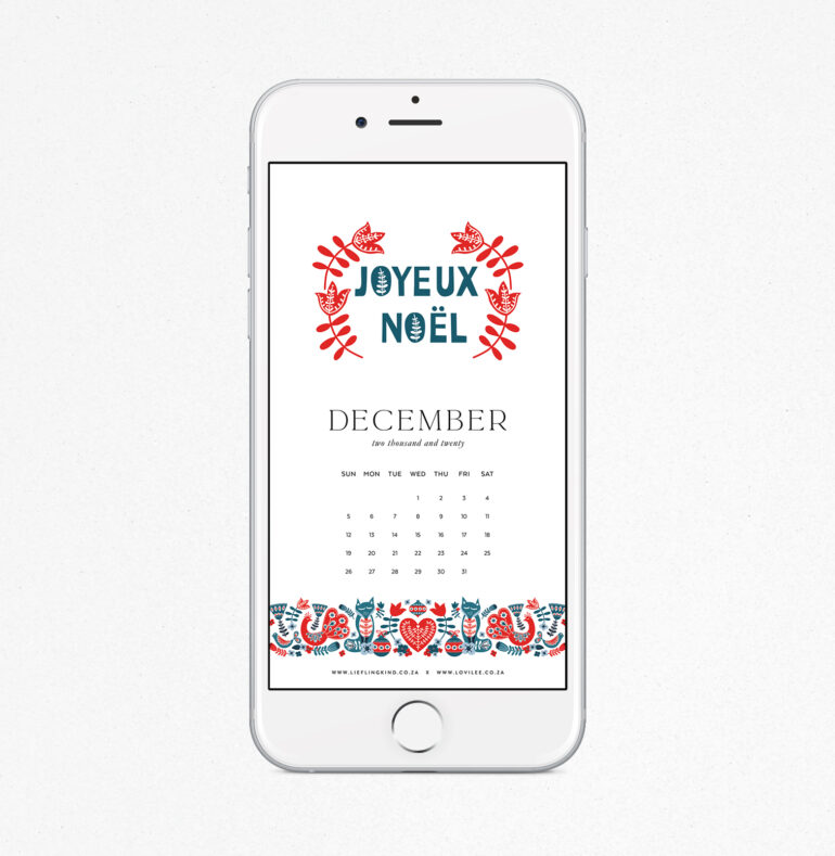 Free Mobile calendar download December 2021